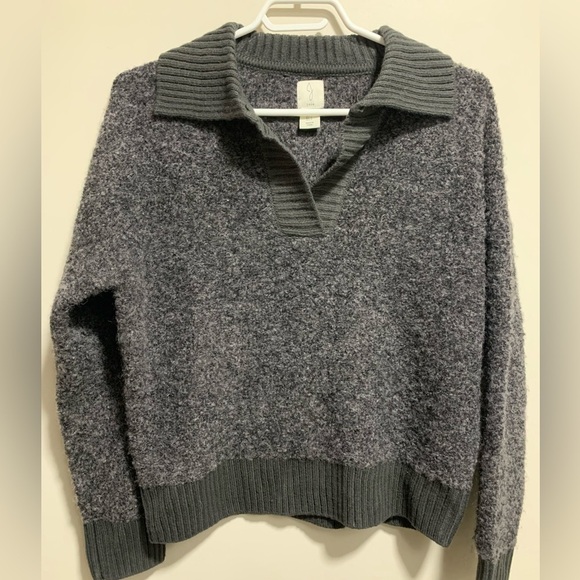 Joie Sweaters - JOIE Charcoal Grey Collared Sweater